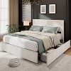 Bed Frame with Tall Tufted Wingback Headboard, Velvet Upholstered Platform Bed with 4 Storage Drawers, No Box Spring Needed - 3 of 4