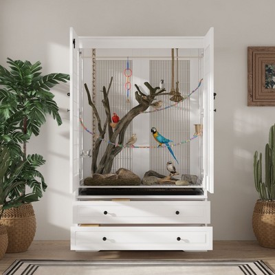 Famapy Elegant Furniture - Style Large Bird Cage: A Safe and Comfortable Home for Your Feathered Friends