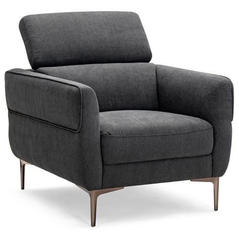 Modern Boucle Accent Chair, Cozy Armchair with Adjustable Headrest Home
