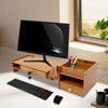 YIYIBYUS Desktop Organizer Rack, Computer Monitor Stand with Lockable Drawer, Monitor Stand - 2 of 4