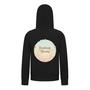 Everyday Kids “Kindness Blooms” Girls Zip Up Hoodie – Pastel Floral Positive Sweatshirt - 1 of 4