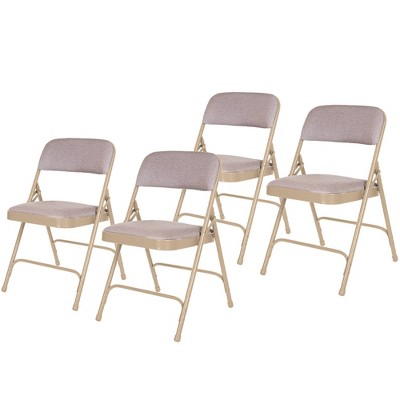 Set of 4 Deluxe Fabric Padded Folding Chairs with Frame - Hampden Furnishings