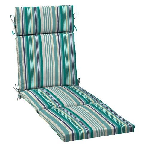 Arden Selections Outdoor Chaise Lounge Cushion 72 X 21 Teal Cobalt Stripe Target