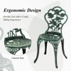 Tangkula Rose Design Bistro Set Antique Aluminum Bench Patio Garden Chair for Outdoor White - 3 of 4