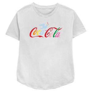 Women's Coca Cola Unity Rainbow Dove Logo T-Shirt - 1 of 3