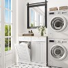 Two-Compartment Tilt-Out Trash Cabinet, Pet Proof Kitchen Trash Cabinet, Free Standing Laundry Sorter Cabinet, Laundry Hamper - 2 of 4