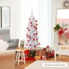 Tangkula Life-Like Slender White Christmas Tree Artificial Pencil Unlit Xmas Tree W/ Folding Metal Stand & PVC - 3 of 4