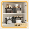Cabinet Organizer Shelf, Set of 2 Kitchen Counter Shelves, Kitchen Storage, Spice Rack, Stackable, Expandable, Metal and Engineered Wood - 4 of 4