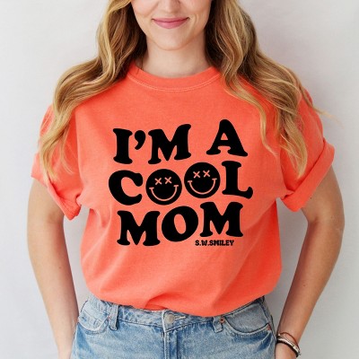 Simply Sage Market S.W.Smiley I'm A Cool Mom Smiley Face Garment Dyed Tee