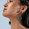 SOHI Women's Antique Silver Embellished Filigree Drop Earrings - 3 of 4