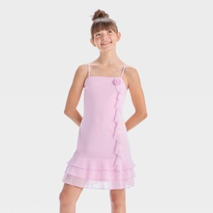 Girls' Rosette Ruffle Dress - art class™ Purple - 1 of 3