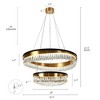 LNC Delphinium 2-Lights 31.5" Modern Luxury Integrated LED Tiered Crystal Chandelier,Gold and Black - 3 of 4
