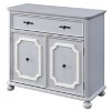 ORRD Grey 2-Door Accent Cabinet with 1 Drawer, Vintage Storage Cabinet with Bun Feet for Living Room, Bedroom & Entryway - 2 of 4