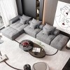 6 PCS Modern Oversized Modular Sofa, DIY Layout Sofa with Ottoman and Armrest, Tufted Sofa with Chenille Fabric Pillows-Baofuwish - 2 of 4