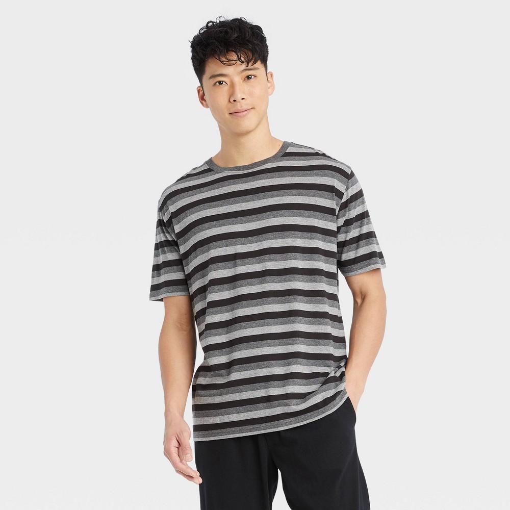 Photos - Other Textiles Hanes Premium Men's Striped Jersey Pajama Top - Black S night