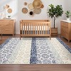Acekool Floral Farmhouse Rug - 5x7 Non-Slip Washable Carpet in Blue - 3 of 4