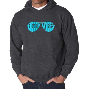 LA Pop Art Beach Vibes - Men's Word Art Hooded Sweatshirt - 1 of 4