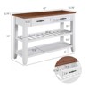 FONTOI Rectangle Coffee Table with Two Open Shelves, Console Table for Living Room Bedroom Office, Brown&White, 13.78"*30"*42" - 3 of 4