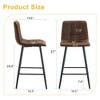 SKRAN Ergonomic Brown Fabric Seats Set - Two Pieces Thoughtful Design of Rounded Backrest With Metal Legs, Cross Brace for Bars, Living Rooms - 3 of 4