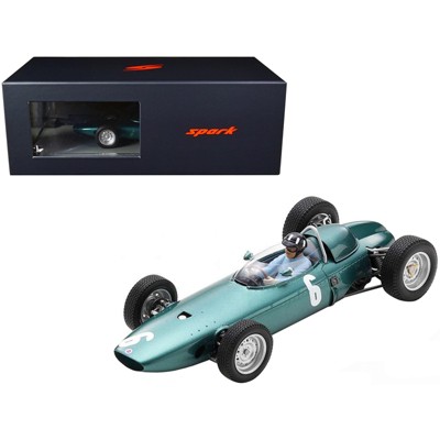 BRM P57 #6 Graham Hill Winner F1 Formula One Monaco GP (1963) with Driver Figure & Acrylic Display Case 1/18 Model Car by Spark
