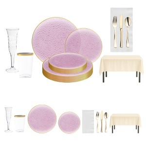 Smarty Had A Party The Fearless Pink Party Package Dinnerware Set - 50 Sets - 1 of 4