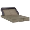 vidaXL 2-Person Gray Poly Rattan Sunbed with Foldable Roof and Adjustable Seats for Patio, Poolside, Balcony - 3 of 4