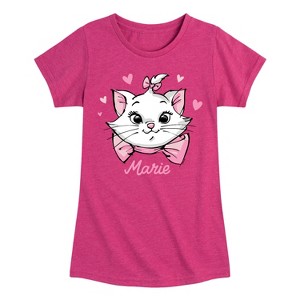 Girls' - Disney - The Aristocats Marie the Cat with Hearts Fitted Short Sleeve Graphic T-Shirt - 1 of 4