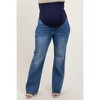 Pinkblush Blue Raw Cut Hem Flare Leg Maternity Leg Jeans - 3 of 4