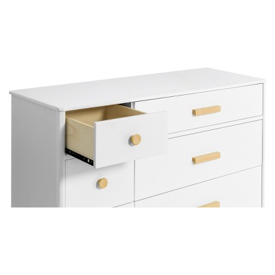 Lolly 6-Drawer Double Dresser in White and Natural