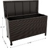 Outdoor Garden Deck Box, PE Rattan Wicker Patio Large Storage Box with Handles and Wheels, 110 Gallon, for Patio Furniture, Garden Tools, Brown - 2 of 4