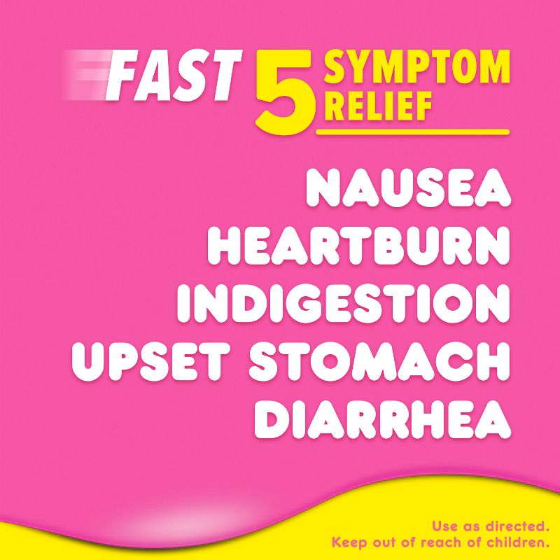 Pepto-Bismol 5 Symptom Stomach Relief Chewable Tablets - 48ct, 3 of 12