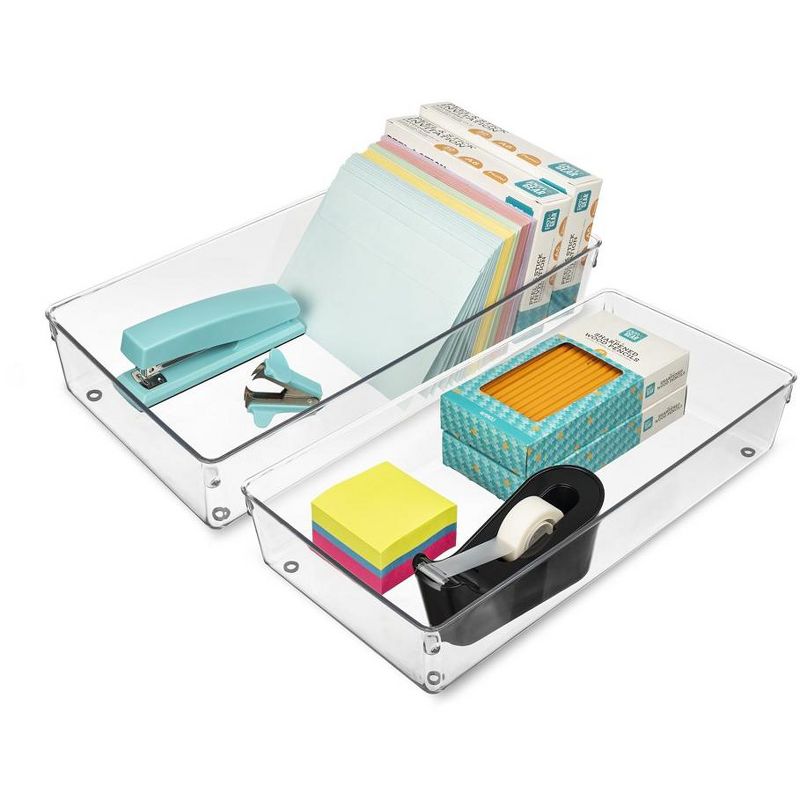 Sorbus Clear Drawer Organizer 2 Piece Set - high-quality durable - organize the office, kitchen, bathroom, and more - BPA-free, 3 of 4