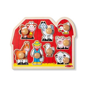 Melissa & Doug Farm Animals Jumbo Knob Wooden Puzzle (8pc) - 1 of 4