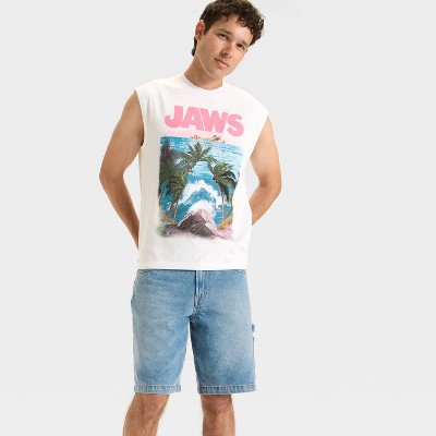Men's Jaws Graphic Muscle Tank Shirt - Original Use™ White
