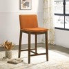 PAGED Bar Stools Mid-Century Modern Counter Stools Upholstered Dining Chairs with Black Vegan Leather for Home Pub - 2 of 4
