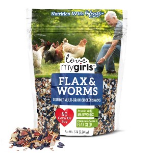 Love My Girls: Chicken Snacks - Flax & Worms - 5lb Bag - 1 of 4