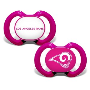 BabyFanatic Girls Pink Pacifier 2-Pack - NFL Los Angeles Rams - 1 of 3