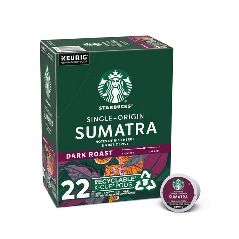 snelweg Vertrek naar efficiënt Starbucks Dark Roast K-cup Coffee Pods — Sumatra For Keurig Brewers — 1 Box  (22 Pods) : Target