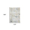 Gold Ivory And Blue Abstract Area Rug - 3 of 4