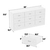 Zstar Modern Accent 9 Drawer Triple Dresser, Wood Storage Cabinet for Bedroom with Power Outlets - 2 of 4