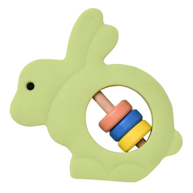 Magic Years 3.5&#34; Bunny Wood and Silicone Teether, 1 of 2