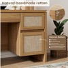 Brafab Home Office Desk with Charging Station,5-Drawer Executive Desk with Rattan Front,Computer Writing Desk Built-in USB/Type-C Ports & Outlets - 3 of 4