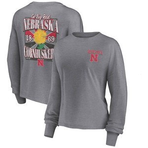 NCAA Nebraska Cornhuskers Women's Gray Long Sleeve T-Shirt - 1 of 3