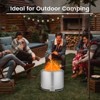 Tangkula Portable Stainless Steel Smokeless Fire Pit 18.5” Low Smoke Fire Fit with Double-Wall Design Waterproof Cover & Windproof Hoop - 3 of 4