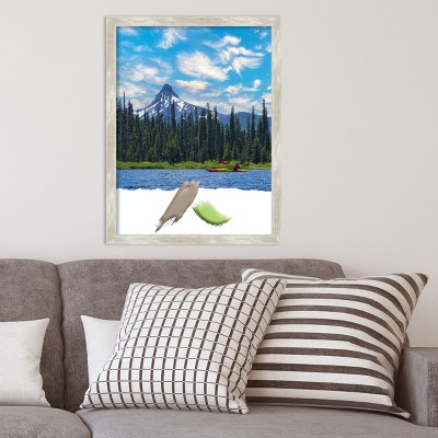 Crackled Metallic Narrow Silver Wood Wall Frame 18x24