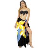 LA LEELA Women's Bikini Beach Wrap Swimwear Cover up Bathing suit Summer Wraps Swimsuit Sarong Skirts for Women One Size Black, Floral - 2 of 4