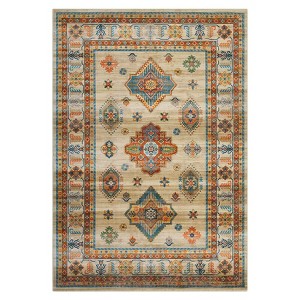 Washable Vintage Rug Non Slip Low Pile Rug Soft Throw Floor Cover Foldable Indoor Carpet for Living Room Bedroom Office - 1 of 4