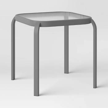 Glass Patio Side Table - Gray - Room Essentials™