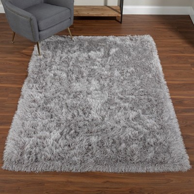 Handmade Silver Shag 8' x 10' Tufted Rectangular Rug