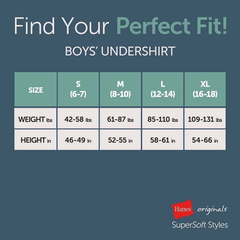 Hanes Boys' 3pk SuperSoft Crew T-Undershirts - Black/White/Gray, 5 of 8